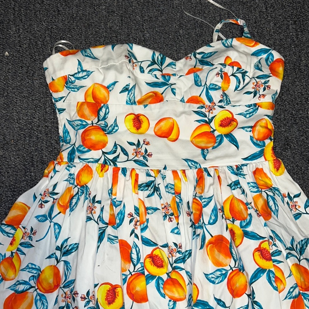 Amanda Uprichard White Mini Dress with Orange Peach Print
